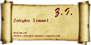 Zatyko Izmael névjegykártya